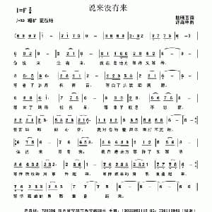 说来没有来_通俗唱法乐谱_词曲:杜晓言 许森林