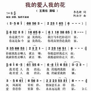 我的爱人我的花_歌曲简谱_词曲:李忠新 阿汝汗