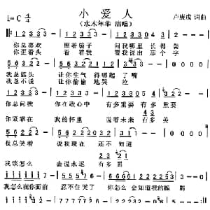 小爱人_通俗唱法乐谱_词曲:卢庚戌 卢庚戌