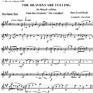 萨克斯谱 | THE HEAVENS ARE TELLING 四重奏 上低音萨克斯分谱