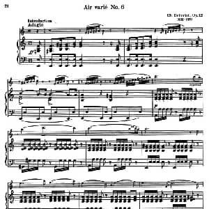 小提琴谱 | AIR VARIE No.6 天空变奏曲 小提琴 钢琴伴奏 德贝里奥 DEBERIOT