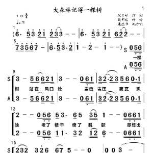 大森林记得一棵树_歌谱投稿_词曲:宋青松 钱郅祯