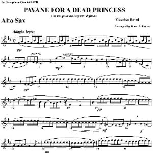 萨克斯谱 | PAVANE FOR A DEAD PRINCESS 四重奏 中音萨克斯分谱