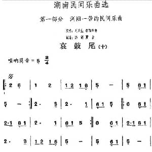 哀鼓尾 十 湖南民间乐曲选 洪滔 贾古记谱