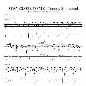 tommy emmanuel stay close to me version 吉他谱