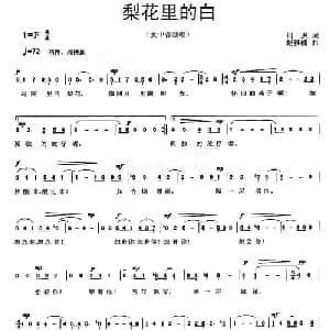 梨花里的白_美声唱法乐谱_词曲:何进 赵雅楠