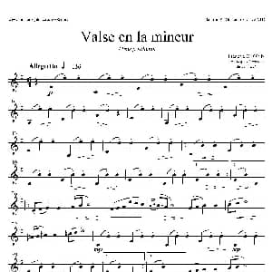 萨克斯谱 | a小调圆舞曲 B.150 四重奏上低音萨克斯分谱 肖邦