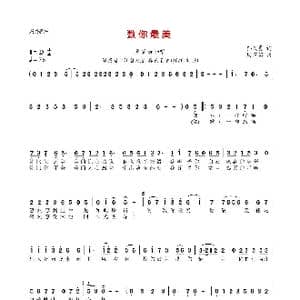 数你最美_歌曲简谱_词曲:孙义勇 周芷诺
