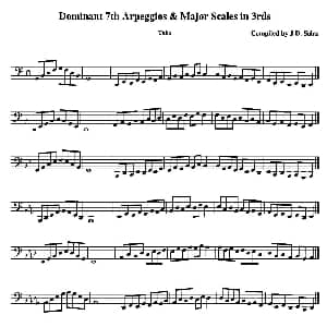 Dom. 7th Arp. & Major Scales in 3rds Tuba 大号练习教材选曲