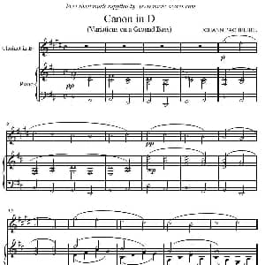 Canon in D 卡农 单簧管 钢琴伴奏