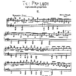 Three Preludes on Gregorian Melodies 钢琴谱 奥托里诺•雷斯庇基 Ottorino Respighi