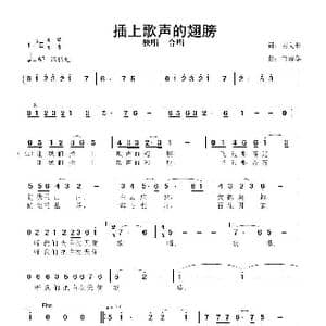 插上歌声的翅膀_歌曲简谱_词曲:谢义长 鲁新华