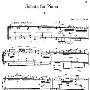降e小调钢琴奏鸣曲 Op.26 v.3 钢琴谱 塞缪尔 巴伯