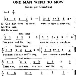 ONE MAN WENT TO MOW_外国歌谱