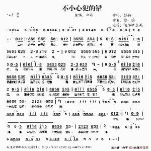不小心犯的错_歌谱投稿_词曲:彭勃 徐一鸣