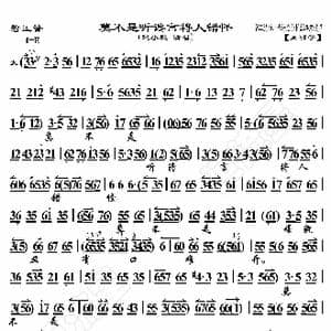 碧玉簪 莫不是听谗言将人错怪_歌曲简谱_词曲:暂无 恒流星制谱