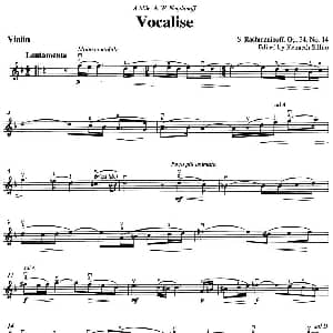 小提琴谱 | Vocalise Op.34 No.14 版本二