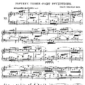 FIFTEEN THREE PART INVETIONS之十一 钢琴谱 Bach 巴赫
