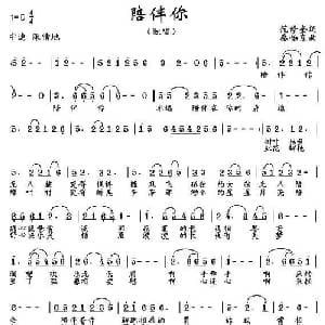 陪伴你_通俗唱法乐谱_词曲:范修奎 秦怡东