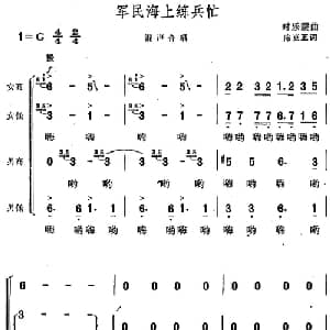 军民海上练兵忙_合唱歌谱_词曲:陈克正 时乐蒙