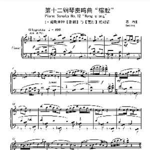 第十二钢琴奏鸣曲PianoSonataNo.12_歌曲简谱_词曲:葛清 葛清钢琴作品