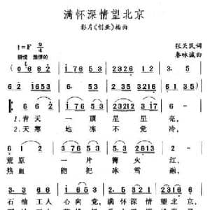 满怀深情望北京_民歌简谱_词曲:张天民 秦咏诚