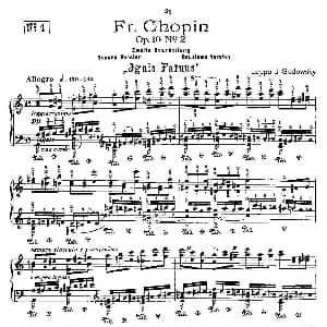 肖邦 练习曲 Fr.Chopin Op.10 No2 2 钢琴谱 Godowsky改编