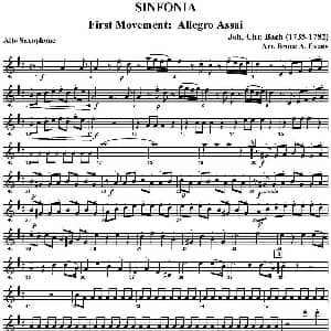 萨克斯谱 | SINFONIA First Movement Allegro Assai 四重奏 中音萨克斯分谱