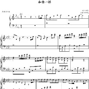 和你一样 钢琴谱 任淼曲 邵金尧记谱
