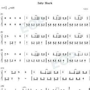 baby shark_歌谱投稿_词曲:foozlebots foozlebots