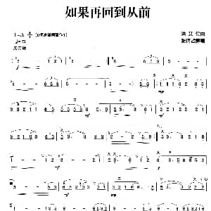 笛子谱 | 如果再回到从前 张宏笛子制谱版 洪艾伦