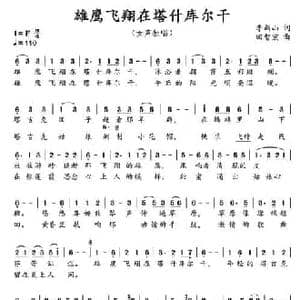 雄鹰飞翔在塔什库尔干_民歌简谱_词曲:季新山 田智宏