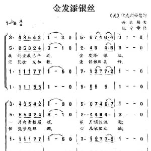 金丝添银丝 美国 _外国歌谱_词曲:雷克斯福德 丹克斯