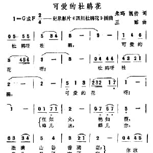 可爱的杜鹃花_美声唱法乐谱_词曲:朱玛 凯传 王酩