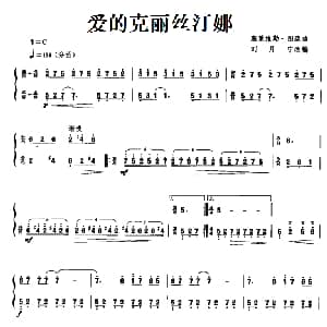 扬琴谱 | 爱的克丽丝汀娜 塞莱维勒 图森曲 刘月宁改编