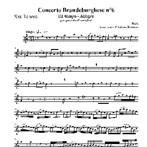 萨克斯谱 | Concerto Brandeburghese 次中音萨克斯 J S 巴赫
