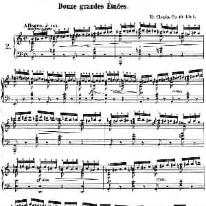 肖邦练习曲2 Op.10 No.2 a小调 A minor 钢琴谱 肖邦