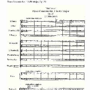 Bb大调第一钢琴协奏曲,Op.23第二乐章 钢琴谱