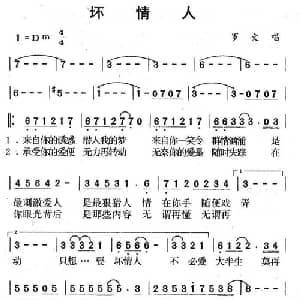 坏情人_通俗唱法乐谱