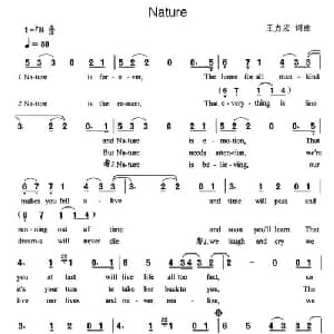 Nature_外国歌谱_词曲:王力宏 王力宏