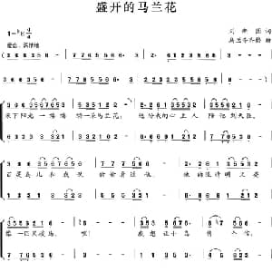 盛开的马兰花_合唱歌谱_词曲:刘新圈 乌兰齐齐格