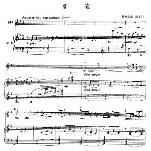 小提琴谱 | 夏夜 小提琴 钢琴 杨善乐