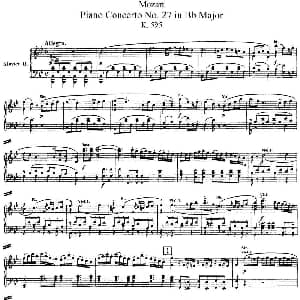 二十八部钢琴协奏曲 No.27 钢琴谱 莫扎特