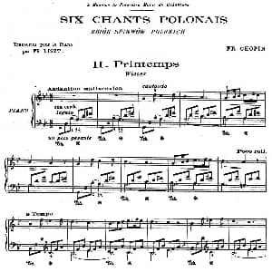 6 Chants Polonais S.480 钢琴谱 弗兰茨 李斯特