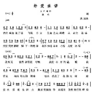 给爱承诺_通俗唱法乐谱_词曲:老李 洪凯