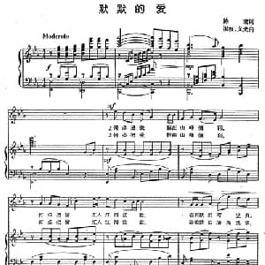 默默的爱_美声唱法乐谱_词曲:陈宏 崔权 义光