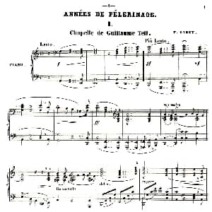 旅行岁月 钢琴谱 李斯特