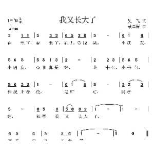 我又长大了_歌曲简谱_词曲:吴飞 敖昌群