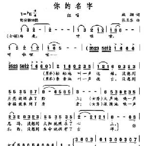 你的名字_合唱歌谱_词曲:施翔 陈卫东