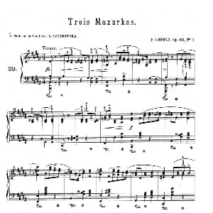 Trois Mazurkas Op 63 钢琴谱 弗雷德里克 弗朗索瓦 肖邦